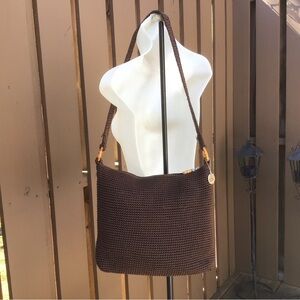 The SAK Brown Knit Medium Zip Up Shoulder Bag